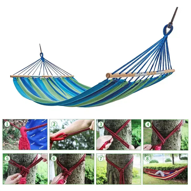 KingCamp Foldable Hammock KG2002 – Blue Strips