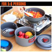 KingCamp KP3912 Hard-Anodized Aluminum Foldable Camping Cookware Set 17PCS