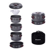 KingCamp KP3912 Hard-Anodized Aluminum Foldable Camping Cookware Set 17PCS