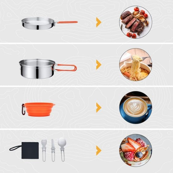 KingCamp KA2008 Adventurer II Cooking Set Silver