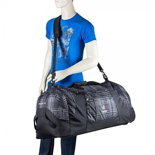 Deuter Tramp 110L Black Check Duffel with Trolley