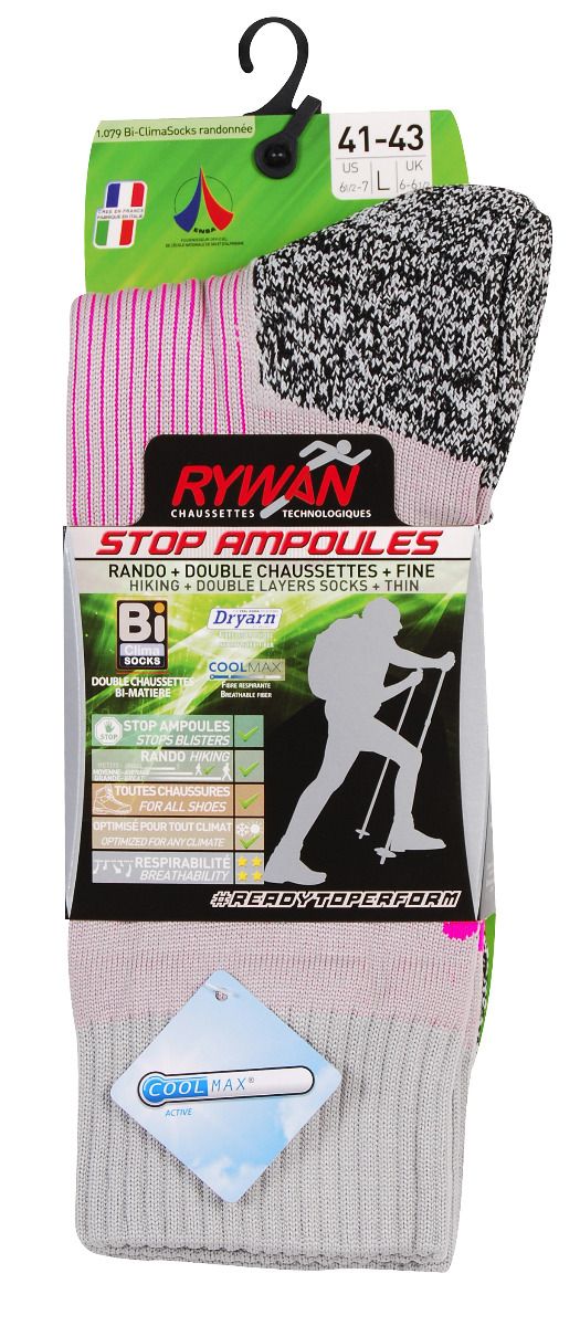 Rywan Socks 1498  Bi Climasocks Randonnée Courte