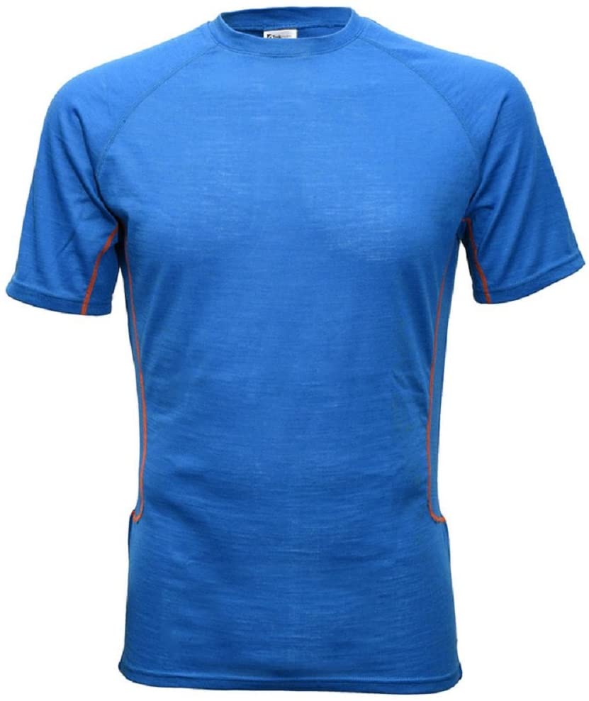 Trekmates Merino Lite Shirts Sleeves Men Merino Blue Orange