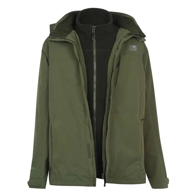 Karrimor 3 in 1 Jacket Mens Ink Green Charcoal