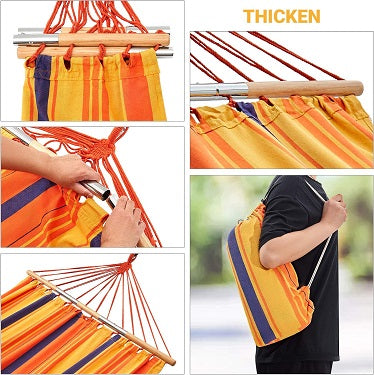 KingCamp KG3763 Canvas Hammock Orange Stripe