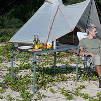 KingCamp KC3866 4 6 Person Aluminum Alloy Table Silver Black