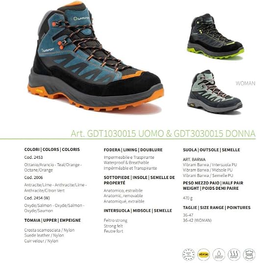GARSPORT Giau Mid Wp Teal Orange