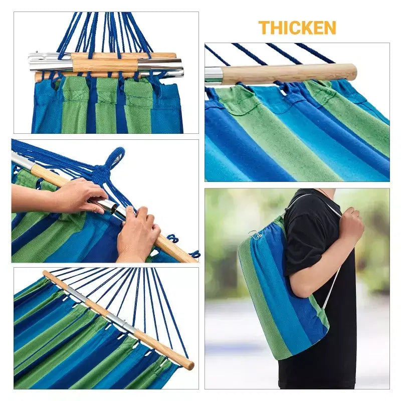 KingCamp Foldable Hammock KG2002 – Blue Strips