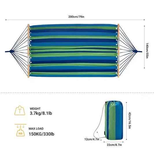 KingCamp Foldable Hammock KG2002 – Blue Strips