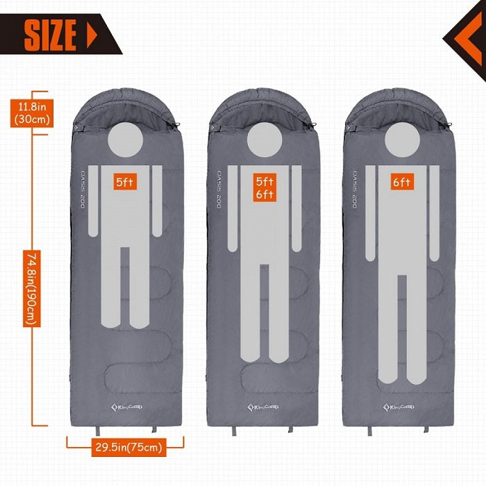 Kingcamp KS8014R OASIS 200 Sleeping Bag Grey